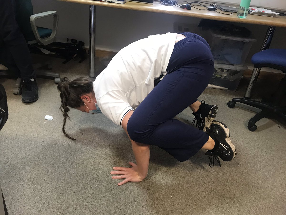 SCOPhysio's tweet photo. Namaste to our neurosurgical physios completing a few yoga moves for #AHPsActive @srftphysio @SalfordRoyalNHS @MCCNatSRFT @ClaireGuy3 🧘‍♀️🙏🏻 https://t.co/OizUX5hcrZ