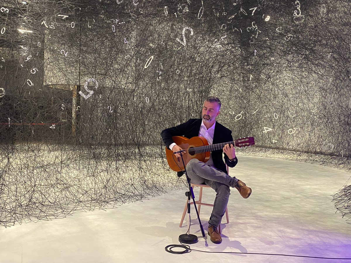 annafifield's tweet photo. A wonderful first @WellyOnaPlate night for me: a guided tour of the Surrealist exhibition at @Te_Papa with curator Lizzie Bisley, a delicious dinner and flamenco guitar amidst Chiharu Shiota’s Web of Time. Bravo @marthamail https://t.co/Hv1lS41BTS