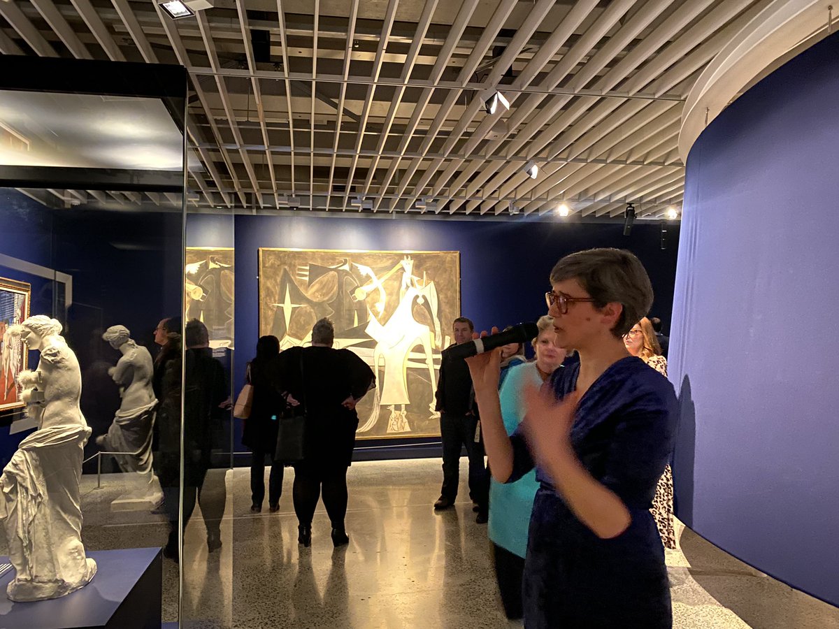 annafifield's tweet photo. A wonderful first @WellyOnaPlate night for me: a guided tour of the Surrealist exhibition at @Te_Papa with curator Lizzie Bisley, a delicious dinner and flamenco guitar amidst Chiharu Shiota’s Web of Time. Bravo @marthamail https://t.co/Hv1lS41BTS