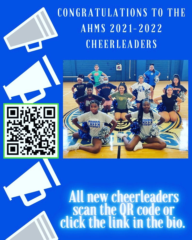 HamiltonMS1's tweet photo. Congrats to the new members of the Hamilton Middle School Cheer Squad. Excellent job ladies! Letโs Gooooo! #HamiltonCheer๐ฃ #AHMS๐ต #TeamHISD @SantosForTexas @Garibaldi3HISD @dbernal08 @MrsIKnight @AHMSHuskyCheer @MrsAgnew18 @EJohnsonHISD @MrsAguasTweets @AHMSPTO @AHMSArtBark https://t.co/6MJmMmXbgV