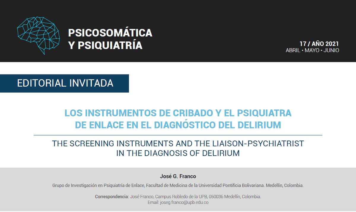 FrancoJGMD's tweet photo. Gracias Psicosomática y Psiquiatría por invitarme a escribir este editorial para el último número!
https://t.co/vyoSUdvxCA
@psicosomatica_c #Delirium https://t.co/PfmEFNneUg