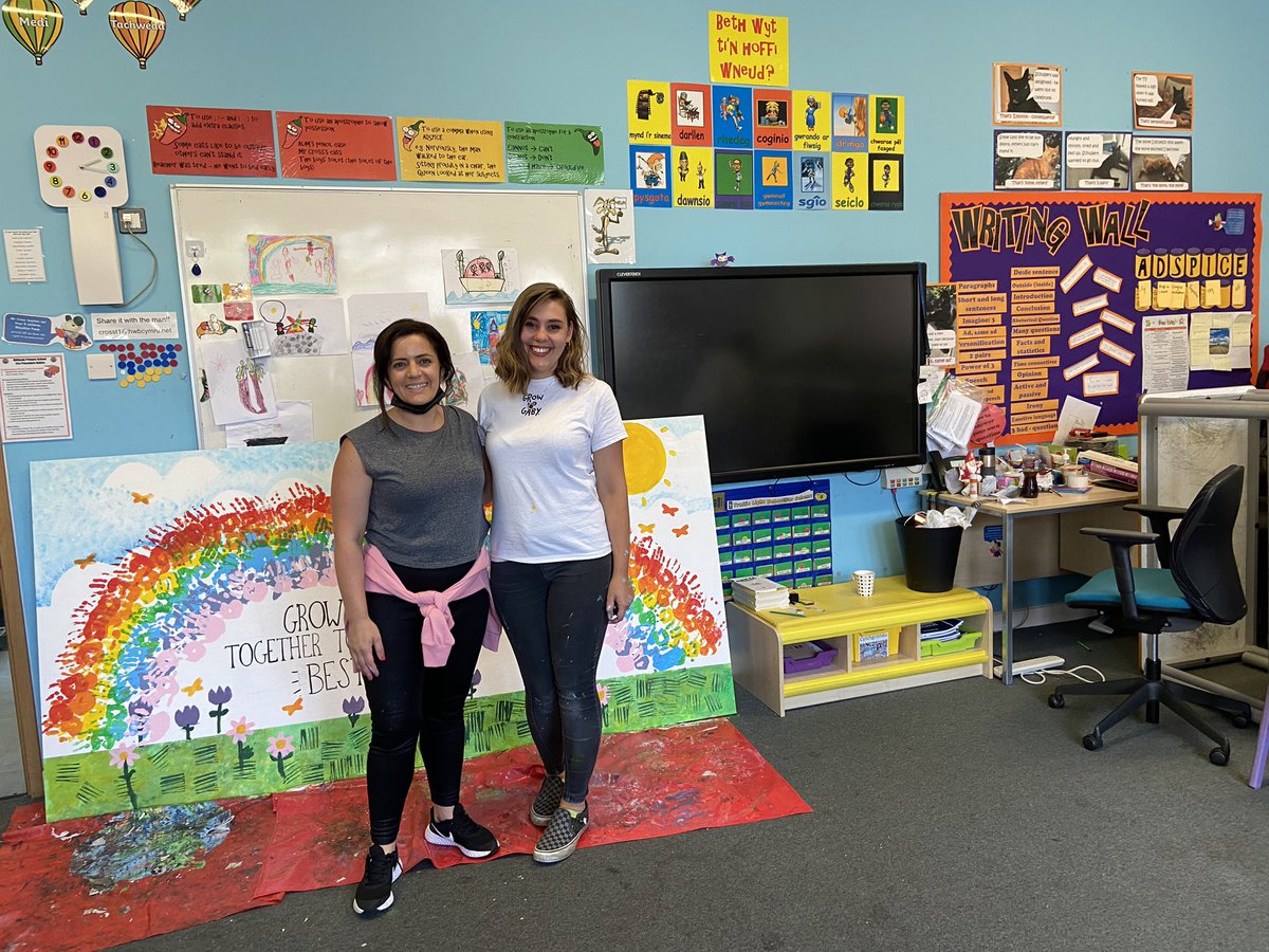 MillbankPrimary's tweet photo. A huge thank you to @lisasahar1 @Arts_Wales_  @GrowupGaby our new outdoor boards are fantastic , our children loved the project and you were both fab https://t.co/Qtp2wm6mHa