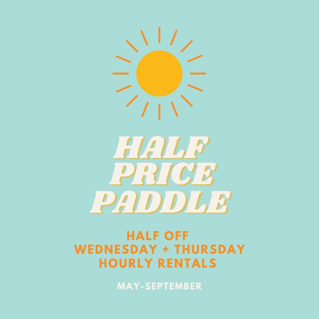 Have you visited us during our half price rental days?? All rentals are half price every Wednesday and Thursday💰 We’re open until 8 today and 11-8 tomorrow, come see us☀️ (PS the weather is PERFECT)