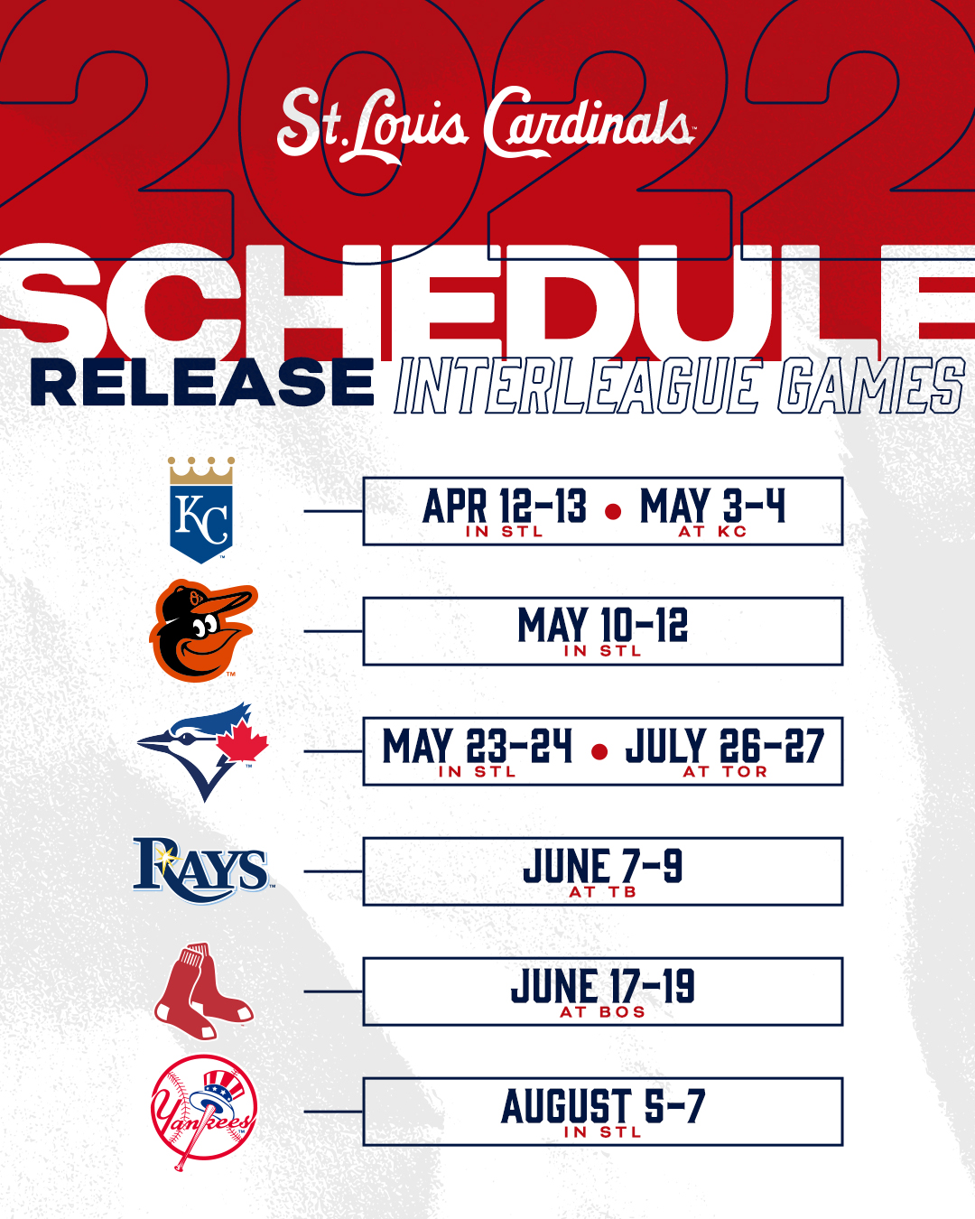 St. Louis Cardinals on X: Our 2022 schedule is here! For the