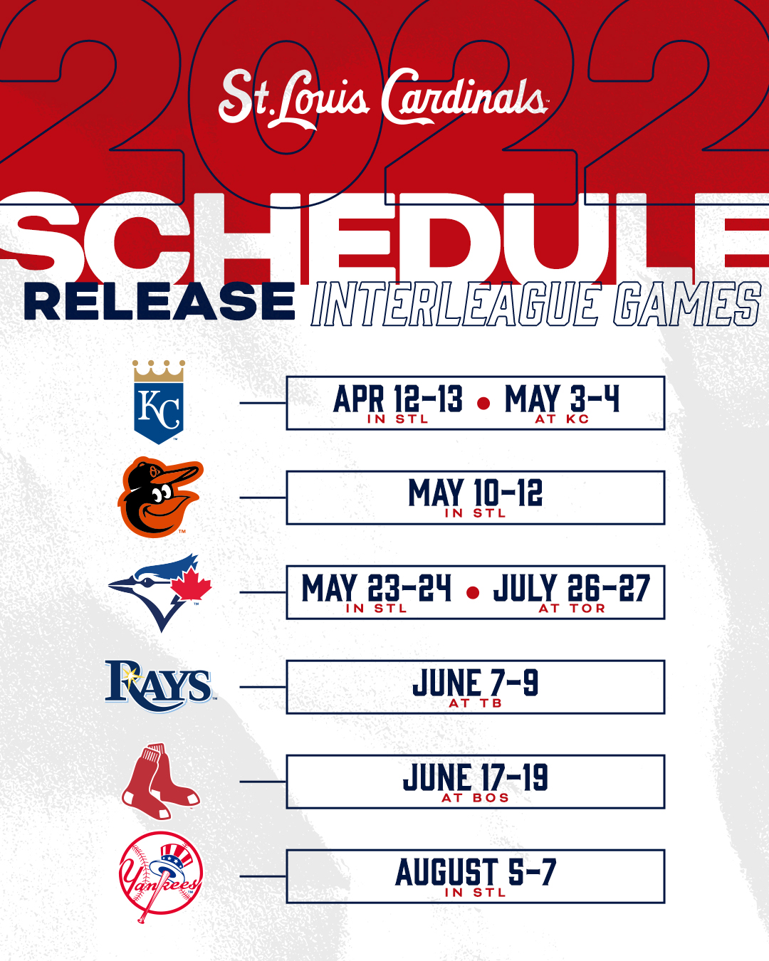 St. Louis Cardinals on Twitter "Our 2022 schedule is here! For the