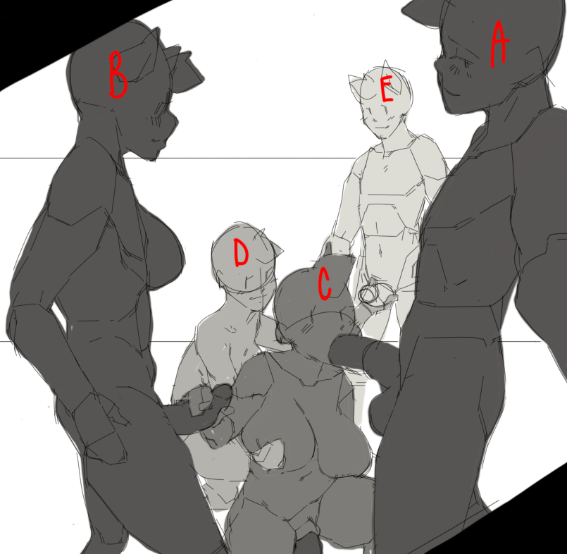 iiyoheki's tweet photo. My first YCH! 

All genders, species, and bodytypes are fine! (Chubby/Muscular/Furry/Human/Strap-On/etc.)

Bidding ends August 7th 20:00 UTC with 5 min snipe protection!

To bid, reply to the latest bid to the thread corresponding to the letter below! https://t.co/FXmYLn8pkK