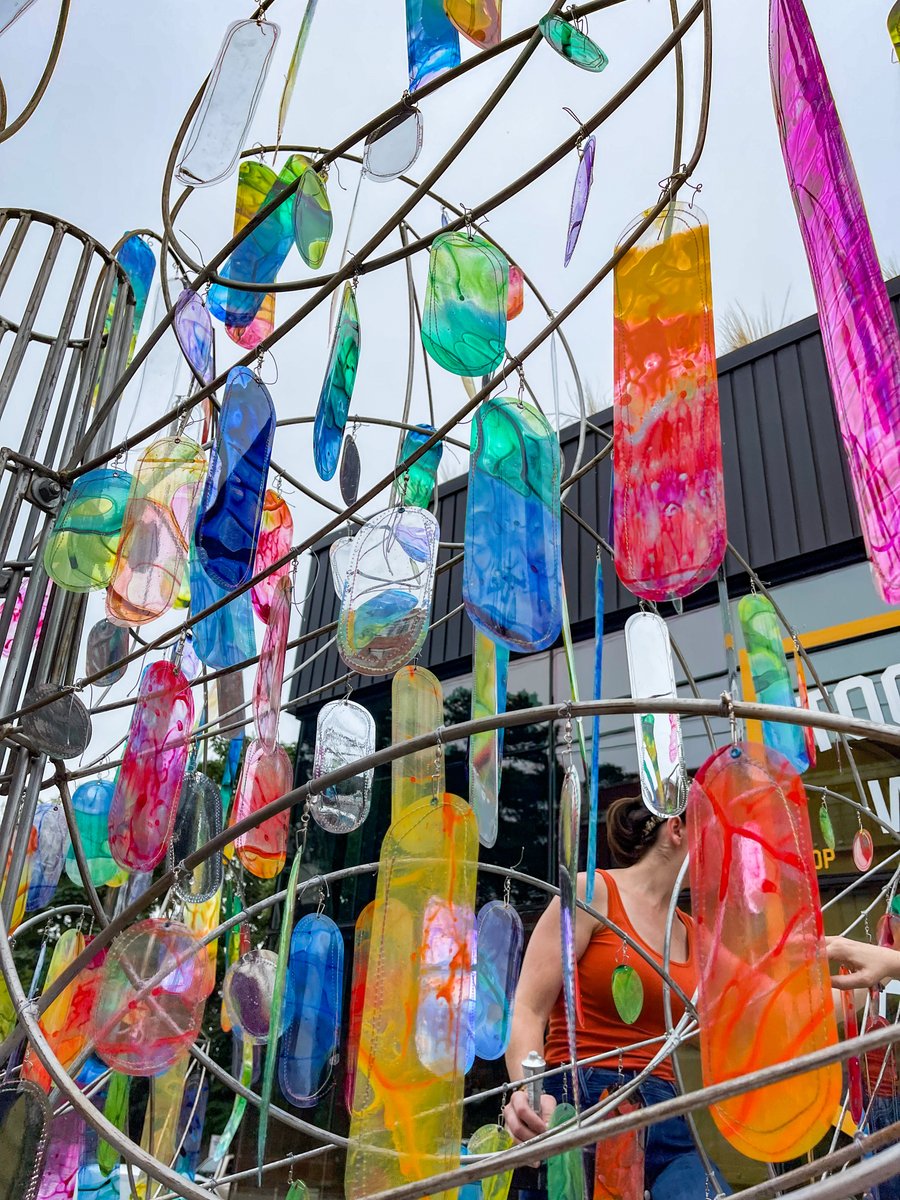 powershour's tweet image. So happy to see this!!RT @artsplosure: Notice anything new on Morgan Street? We are thrilled to unveil this colorful, kinetic new installation - "We Made a Happy Little Tree" by @jane_the_artist for @Trophybrewing !

Find this at 📍827 West Morgan St