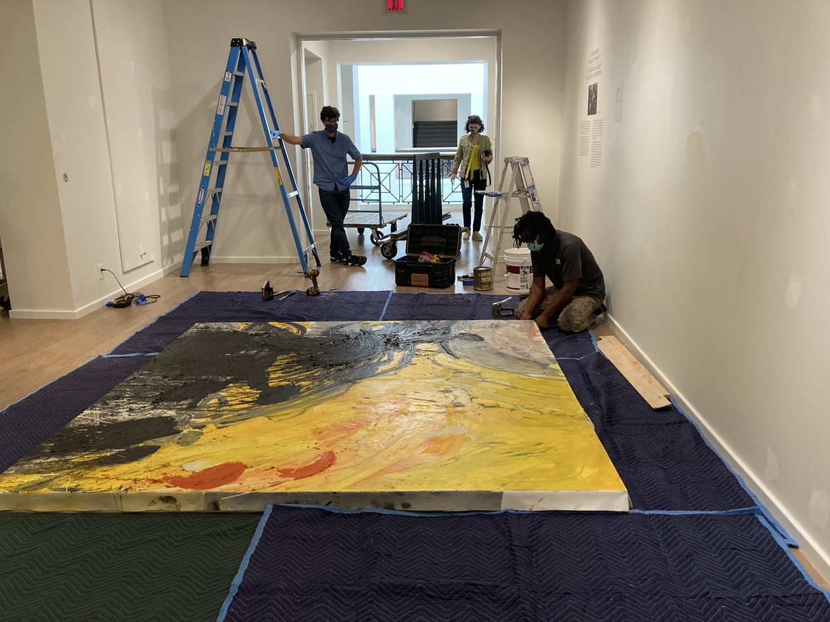 NewarkMuseumArt's tweet photo. this monumental work on site, working with the Museum’s conservation, collections, and exhibitions teams. Big congratulations and sincere thanks to you Mashell and Laura!
_
Mashell Black Legally Right, 2021. Oil on canvas. Museum purchase 2021| #NMOA #museuminstallation (2/2) https://t.co/APxnrgTJTw