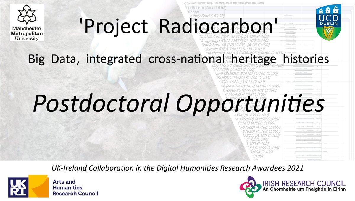 UCD Archaeology, Dublin (@ucdarchaeology) on Twitter photo WE ARE RECRUITING!!! New exciting postdoc position in archaeology and digital humanities researching  radiocarbon dating in Ireland and Britain at UCD School of Archaeology: universityvacancies.com/university-col…
<a href="/ucdarchaeology/">UCD Archaeology, Dublin</a> <a href="/ManMetUni/">Manchester Metropolitan Uni</a> <a href="/IrishResearch/">We are now Research Ireland</a> <a href="/ahrcpress/">Arts and Humanities Research Council</a> <a href="/ucdsocscilaw/">UCD Social Sciences</a> <a href="/ucddublin/">University College Dublin</a> WE ARE RECRUITING!!! New exciting postdoc position in archaeology and digital humanities researching  radiocarbon dating in Ireland and Britain at UCD School of Archaeology: universityvacancies.com/university-col…
<a href="/ucdarchaeology/">UCD Archaeology, Dublin</a> <a href="/ManMetUni/">Manchester Metropolitan Uni</a> <a href="/IrishResearch/">We are now Research Ireland</a> <a href="/ahrcpress/">Arts and Humanities Research Council</a> <a href="/ucdsocscilaw/">UCD Social Sciences</a> <a href="/ucddublin/">University College Dublin</a>