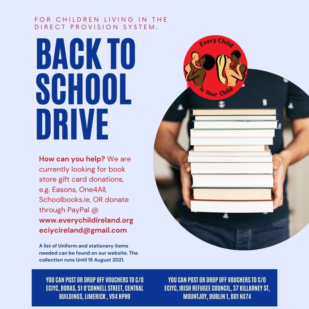 It is time for the annual Back to School fundraiser for children living in direct provision organized by our friends at Every Child is Your Child aiming to support 1,300 children. Info is in this thread!