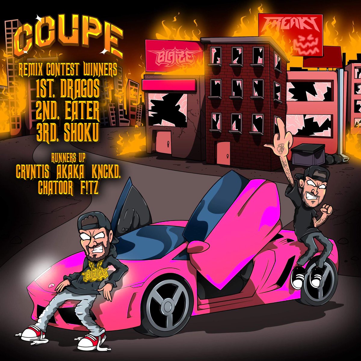 THE WINNERS OF THE COUPE REMIX CONTEST ARE 1st @itsdragos 2nd @eatermusic 3rd @shokumusic Runners Up @crvntis Akaka @knckd3 @itschatoor F!TZ VIPs BLAIZE @FREAKY_Music All mentioned artists will be on the official remix EP that will be released on @GridlockRecs 8/29