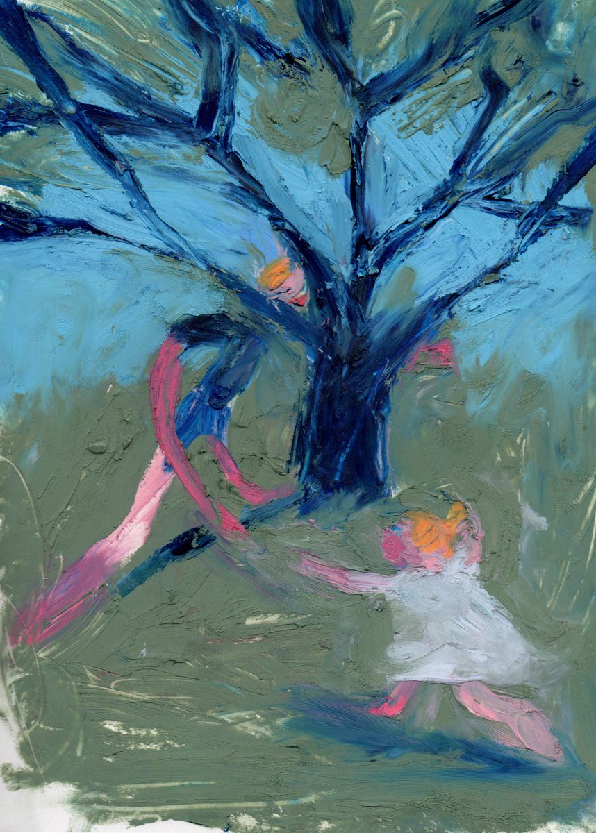 Iulia_voitova's tweet photo. Mom, run! #ArtistOnTwitter #painting #art #sennelier #oilpastel #illustration #drawing #colors #tree #garden #characters #family #artwork #picture #sketch https://t.co/LbFNjjs3mU