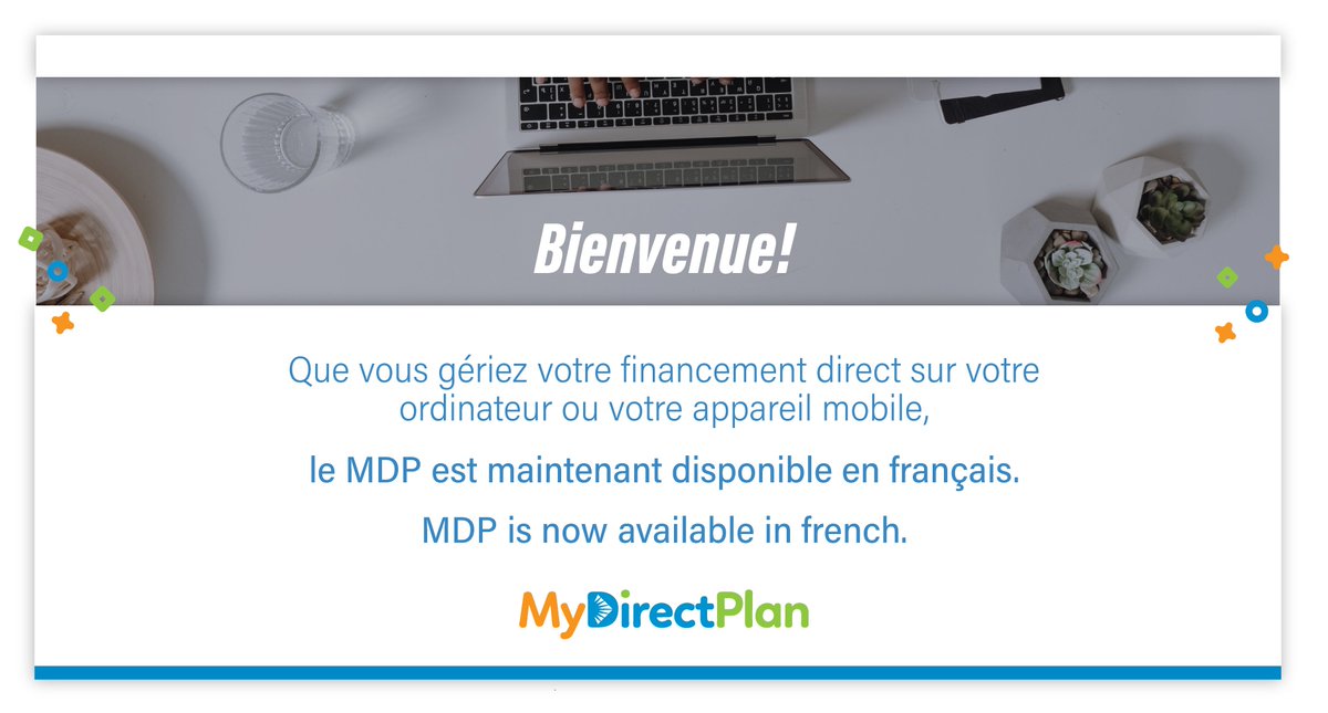 MyDirectPlan's tweet image. Que vous gériez votre financement direct sur votre ordinateur ou votre appareil mobile, le MDP est maintenant disponible en français 
🇫🇷
Whether you're managing your direct funding on your desktop or on your mobile device, MDP is now available in french!