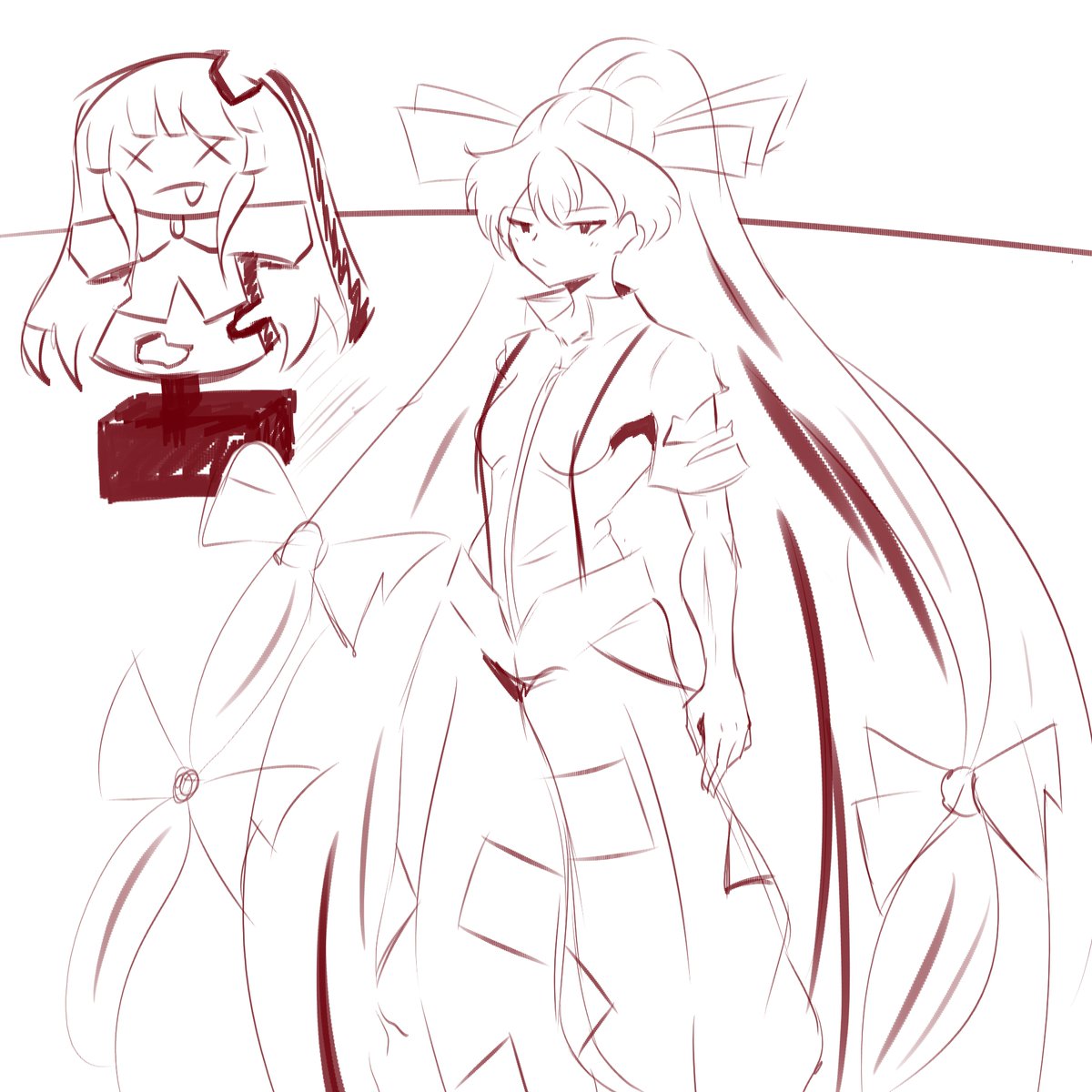 When you don't know what to draw Mokou is always the right answer. #touhouproject #touhou