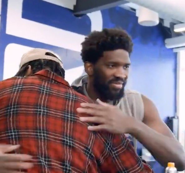 WhistleSports's tweet photo. Joel Embiid seems like a big fan of the Drummond signing 😭 https://t.co/QK3ADFWzfj