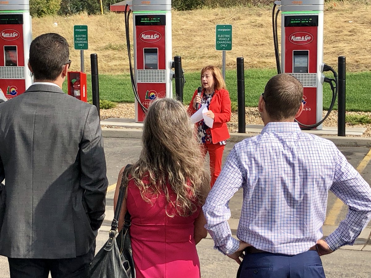 Colorado Energy Office (@coenergyoffice) on Twitter photo Thanks to <a href="/LtGovofCO/">Dianne Primavera</a> for joining us today to celebrate the opening of <a href="/kumandgo/">Kum & Go</a>'s new <a href="/ChargePointnet/">ChargePoint</a> #EV charging station in <a href="/WellingtonColo/">Town of Wellington</a> - part the Polis-Primavera administration's #EVCorridors project. And she also happens to be a proud EV owner! #cleanair #Colorado❤️ Thanks to <a href="/LtGovofCO/">Dianne Primavera</a> for joining us today to celebrate the opening of <a href="/kumandgo/">Kum & Go</a>'s new <a href="/ChargePointnet/">ChargePoint</a> #EV charging station in <a href="/WellingtonColo/">Town of Wellington</a> - part the Polis-Primavera administration's #EVCorridors project. And she also happens to be a proud EV owner! #cleanair #Colorado❤️