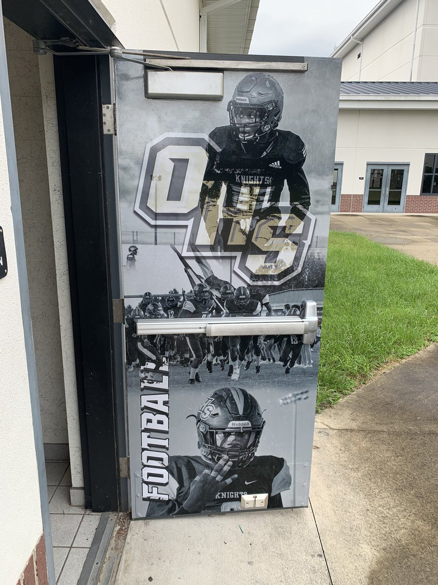 OHSKnightsFB's tweet photo. @MCG247JAX is back on campus finishing up the @OHSKnightsFB Senior locker room and training room doors.
#K4L
@CobieJBates #Jamaric @xandergwarner @Dext_9 @keshawnk25 @Trey_Thomas9 @jrandall3_ @BrownGerjuan @JoshuaMurrell5 @korei_sheppard #Antonio @JJstringy 

#GDTBAK https://t.co/HUwn95yPAB