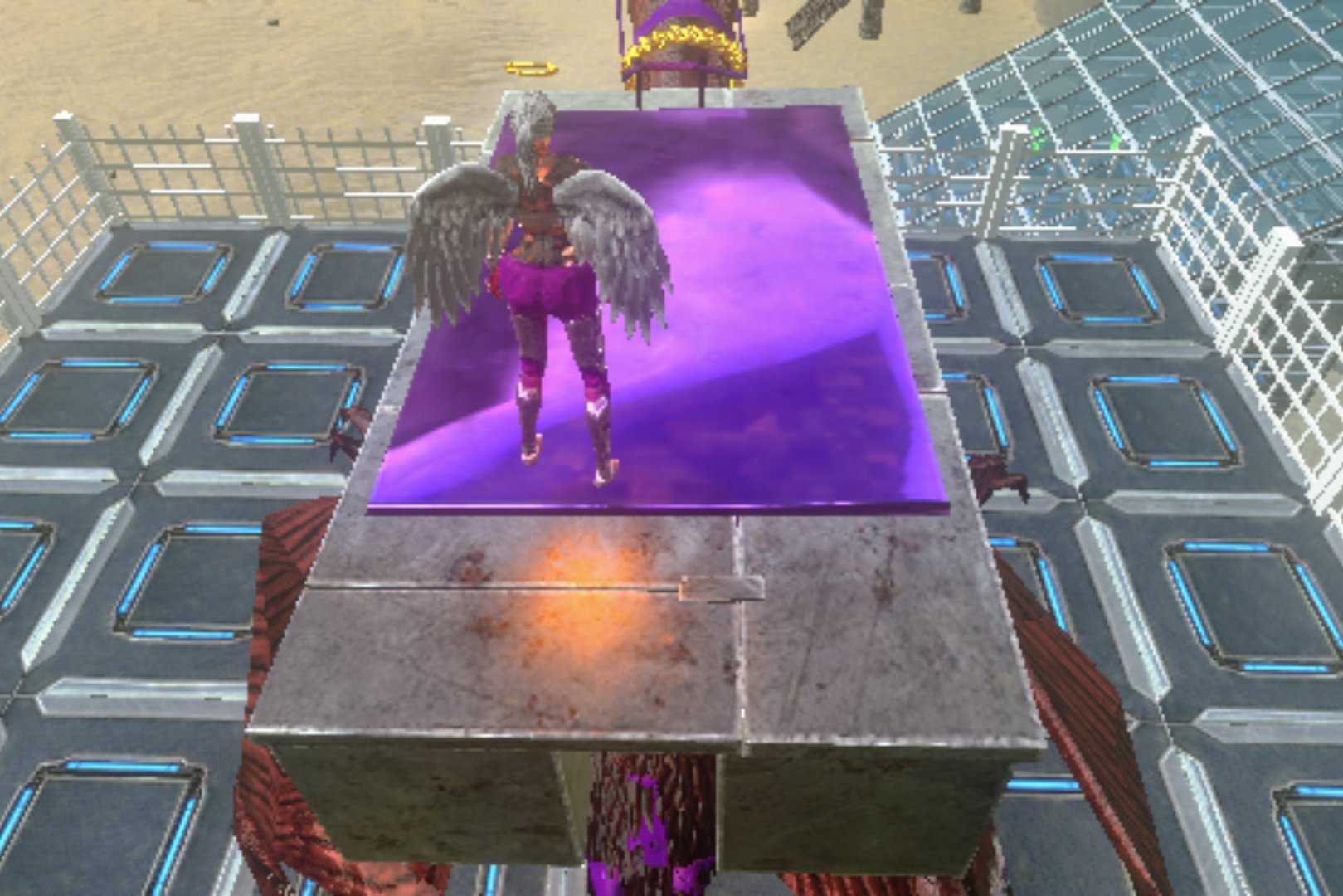 Zoyaro Arkmobile Arkモバイル 気になった事第二弾 ケツァルのプラットフォームの土台下げ どこまで下がるかやってみた 写真 枚目のプラットフォーム出るとこまでは順調でしたが 枚目で 柱が刺さらないので限界かと かつタペに乗ってやりまし