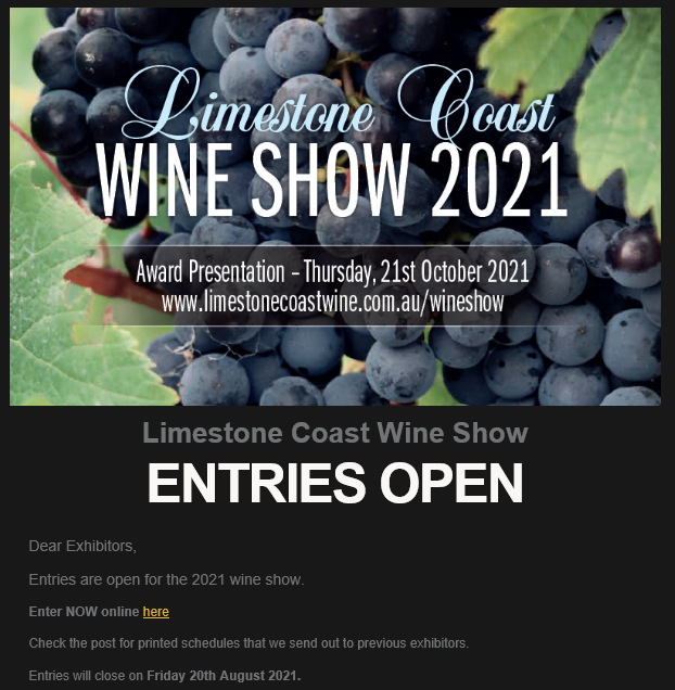 LCWineShow's tweet photo. #LCWS21 #wine #wineshow #limestonecoast #enternow https://t.co/0StRlpyxTI