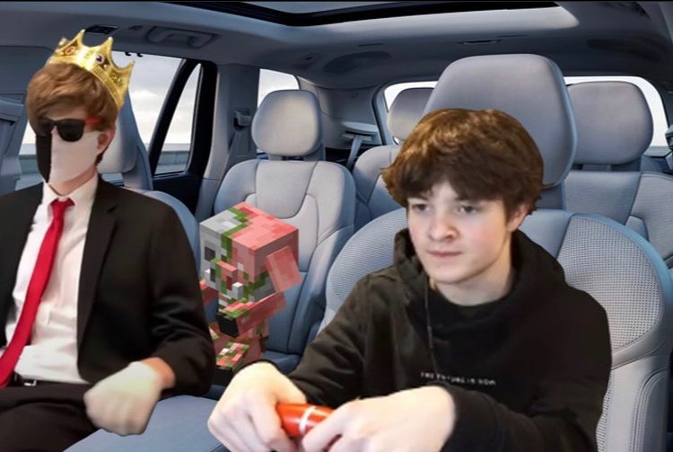 SaberStar_'s tweet photo. c!Tubbo and c!Ranboo driving home from work together  pissed off at eachother cuz theyre rivals https://t.co/KWMGSswaTN