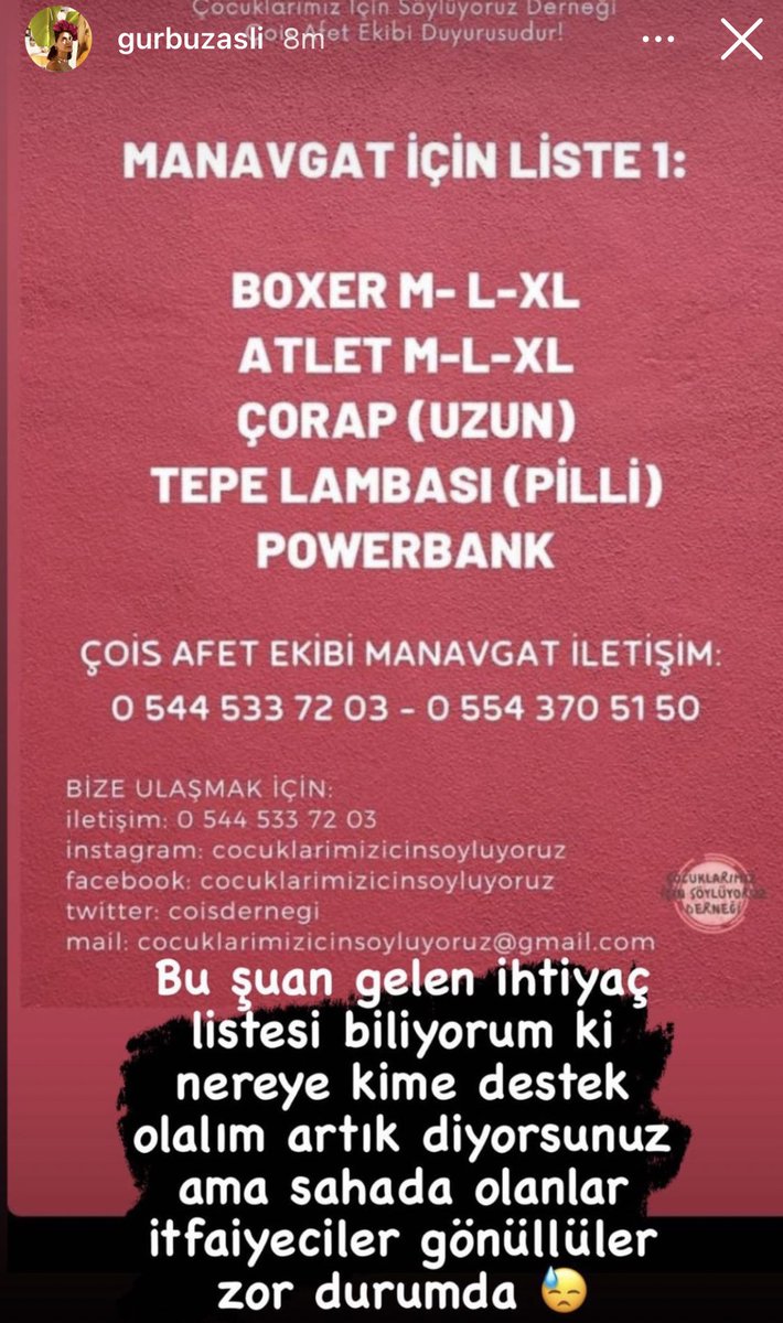 Güncel manavgat ihtiyaç listesi
#ManavgatYaniyor