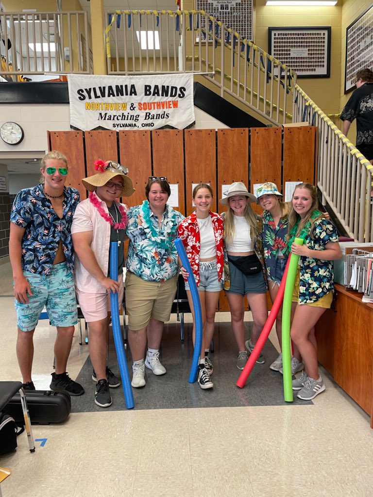 NVBand's tweet photo. The sun always shines on the NVBand!
Especially on Hawaii theme day 😎

Pregame is officially on the field-start Show 1 drill tomorrow.  Woohoo!

Attached are pics (some w/ reminders &amp; announcements…hint hint-CarWash)
Take a look &amp; help remind your student
As always-GO CATS!!! https://t.co/H5UsueVBbm