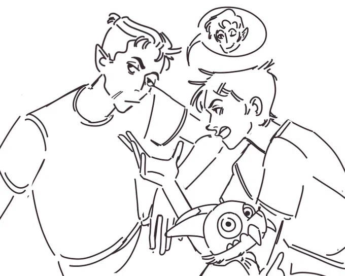 «What's going on?»
«Hunter accidentally asked out Liz's girlfriend's brother and now they're both panicking» 