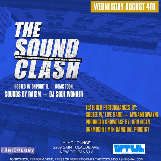 TheSoundCLASH's tweet image. #TheSoundCLASH Producer Showcase + Artist Showcase + Networking Event is tonight at Hi-Ho Lounge. Pull up on us !! Bring your masks and your lungs and good vibes. 🤟🏽⚡️😷🔥⚜️