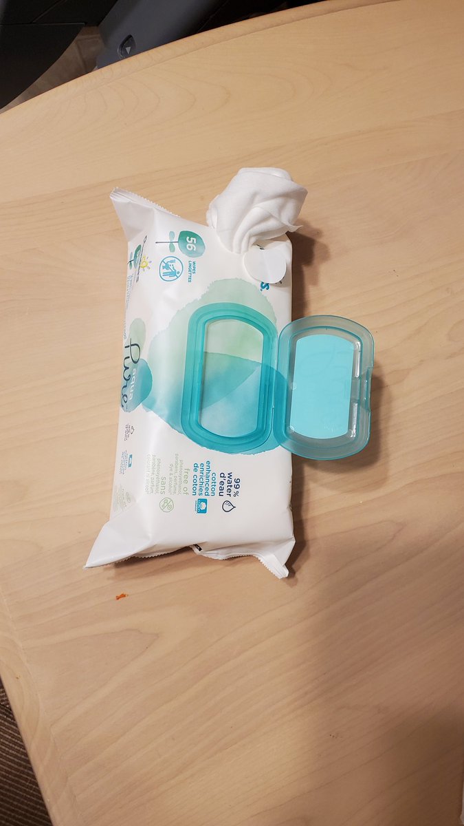DrexLock's tweet image. Looks like someone on the @Pampers line was a little off their game when punching holes in the aqua baby wipes. But I gotta say I like the hole in the end a lot better #dadproblems #toddlers #wipes