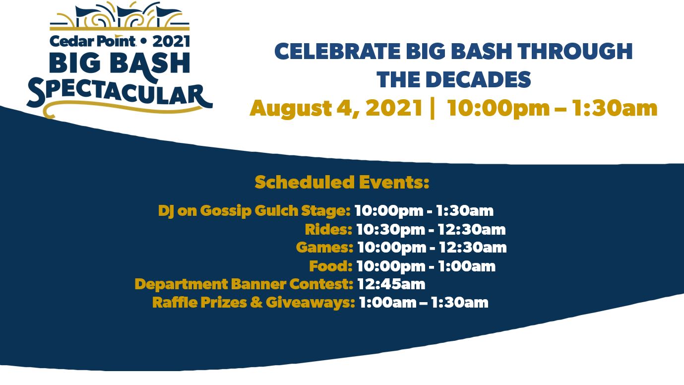 Cedar Point Team We Want To See Your Crew Spirit Come Out To Big Bash Tonight Starting At 10 P M In Frontier Town T Co Wckvru3xkz Twitter