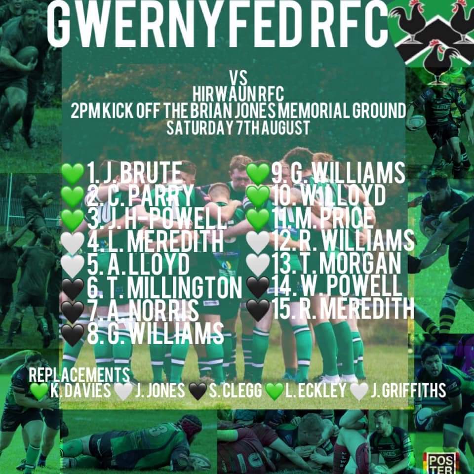 Let’s get a big crowd Saturday to cheer on the boys for their first home fixture i. almost 18 months. Gwernyfed Vs Hirwaun in the newly formed WRU bowl, it’s a 2pm kick off 💚🤍🖤 #greenwhiteandblack #comeonthegreens