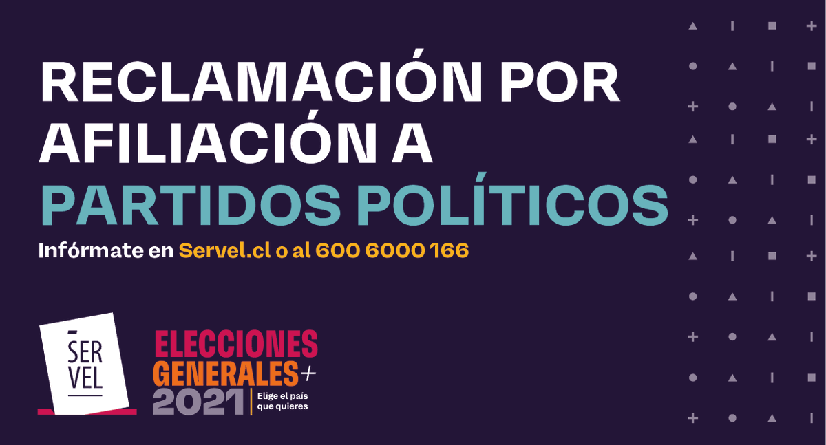 ServelChile's tweet photo. Electores que, con motivo de las Primarias Presidenciales 2021, se hubiesen enterado de una afiliación a un partido político que ellos desconozcan, el Servicio Electoral recomienda solicitar un Certificado de Afiliación Política.

Más info en https://t.co/1VlULc6EgC https://t.co/iv1gXdrdty