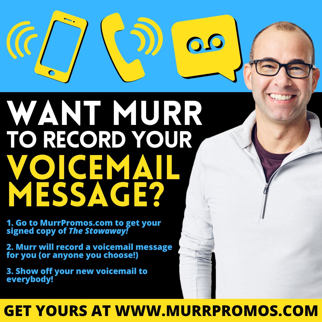 Want me to record your voicemail? Go to murrpromos.com  and I'll record your voicemail &amp; send you an autographed copy of our new thriller THE STOWAWAY! <a href="/StMartinsPress/">St. Martin's Press</a> <a href="/darrenwearmouth/">Darren Wearmouth</a>