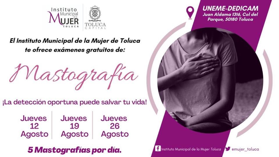 mujer_toluca's tweet photo. ¡La detección oportuna puede salvar tu vida! https://t.co/9l23IbeiBD