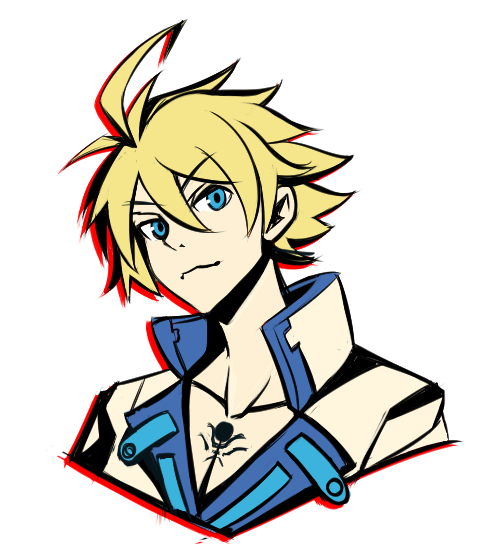 Doodles from last night stream! Naoto Kurogane from Blazblue with