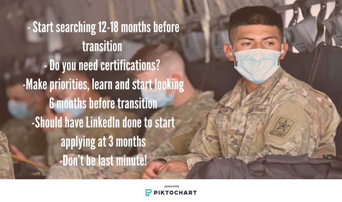 zero8hundred's tweet image. At last weeks ENPP meeting dedicated to non-profits helping our transitioning service members, we collectively came up with the best advice for preparation! #sandiegomilitary #militarytransition #veterans #army #navy #airforce #nationalguard #militaryspouse #militaryfamilies