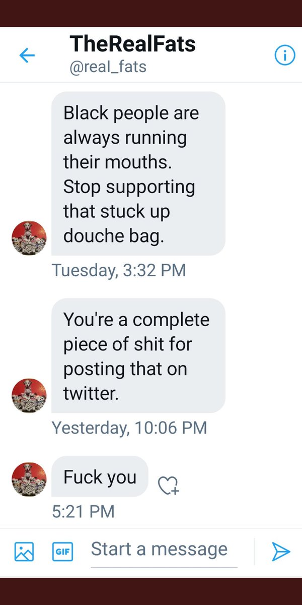 BetHotline's tweet photo. @real_fats Anyone talking to this sexual predator @real_fats who talks about spanking his dick on twitter and makes racist remarks is a nut. #BlackLivesMatter https://t.co/9CegMJ2EEf