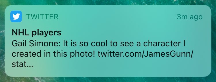 aiccomics's tweet photo. Woke up to this bizarre notification. NHL players and @GailSimone and #TheSuicideSquad. https://t.co/dJKXGH0wBI