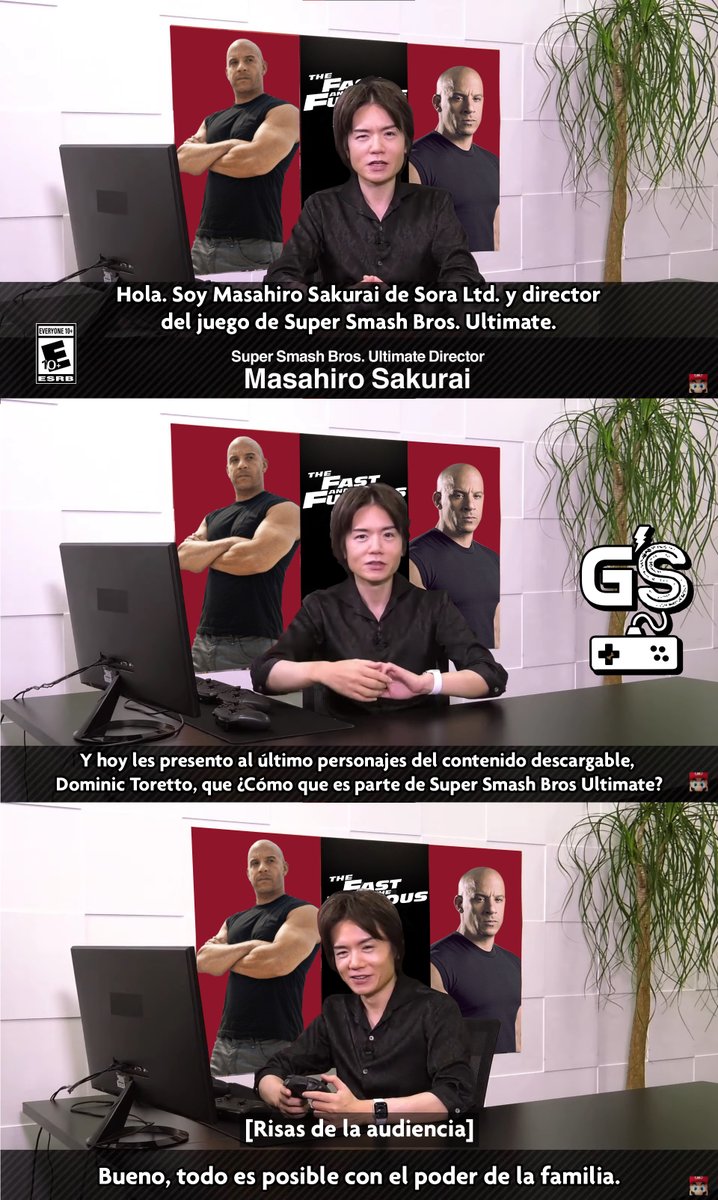 GameNShock's tweet photo. Ya sé, ya sé, nos tardamos en subirnos al tren, pero es que la idea no mas no llegaba XD 

(prometemos estar mas activos en las redes :D)

#momo #memedeldia #meme #momodeldia #gamer #gaming #smashbros #sakurai #toreto #dom #familia #elpoderdelafamilia https://t.co/SsVsYVKEkE