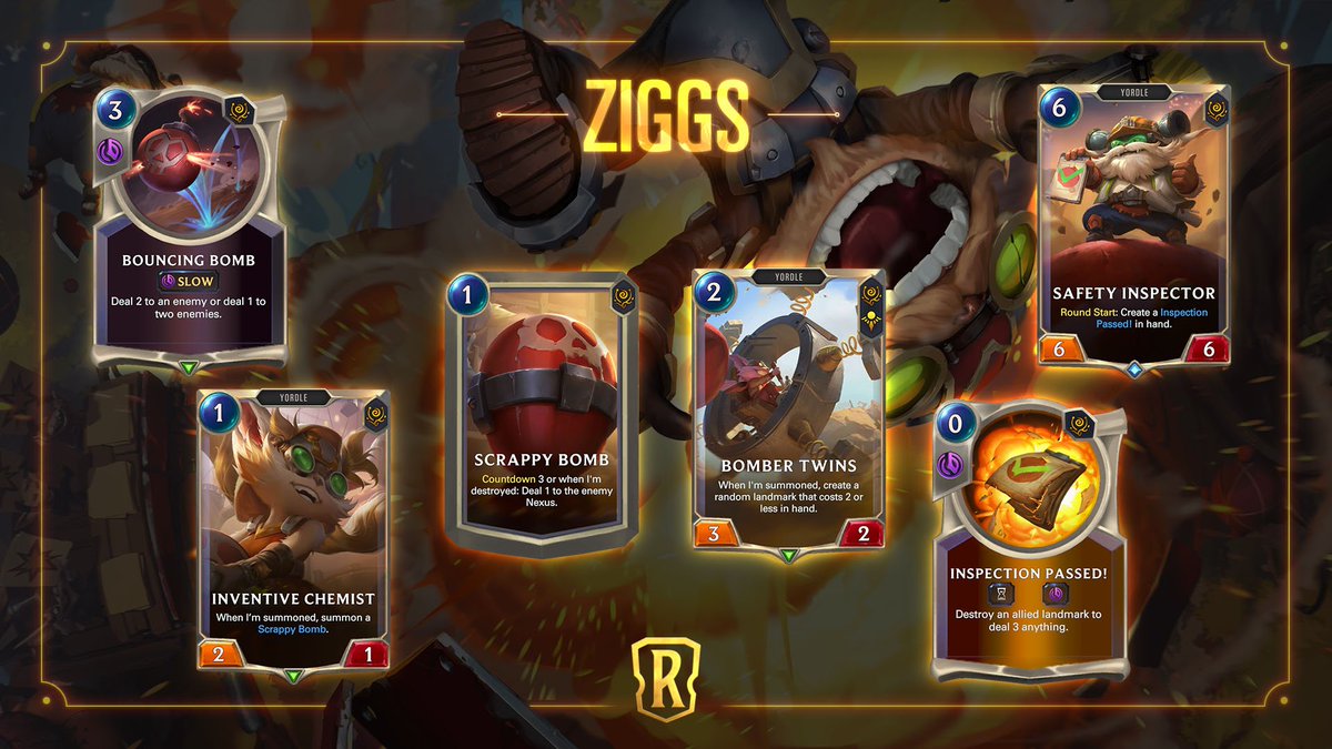 PlayRuneterra's tweet image. When everyone else zags, he Ziggs. See what his wrecking crew is up to in the Beyond the Bandlewood gallery: riot.com/37bgZs0