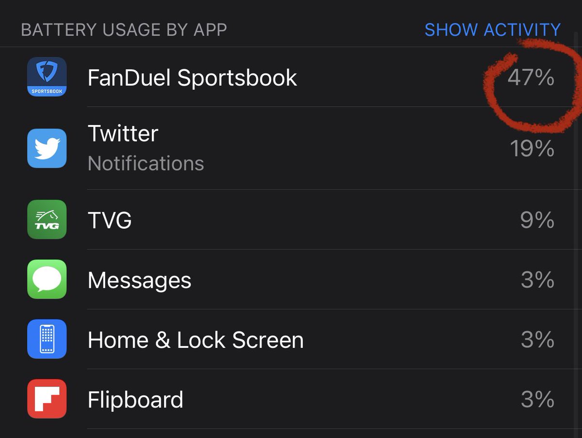 ParlayDoc's tweet image. Who’s got more of a problem than I do? #GamblingTwitter RT your battery usage rate if you got me beat. 

#igotproblems