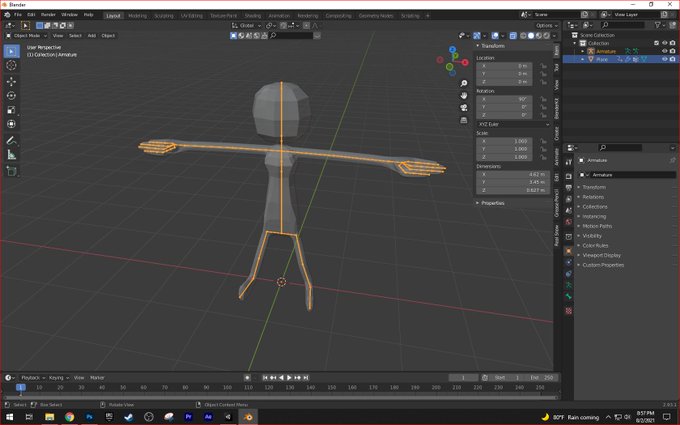 Rigged and now to animate it #gamedev #3dmodeling #blender https://t.co/Kmd9QJrpgF<a href="/tag/gamedev"class="tags">#gamedev</a><a href="/tag/3dmodeling"class="tags">#3dmodeling</a><a href="/tag/blender"class="tags"><span>#blender</span></a>
