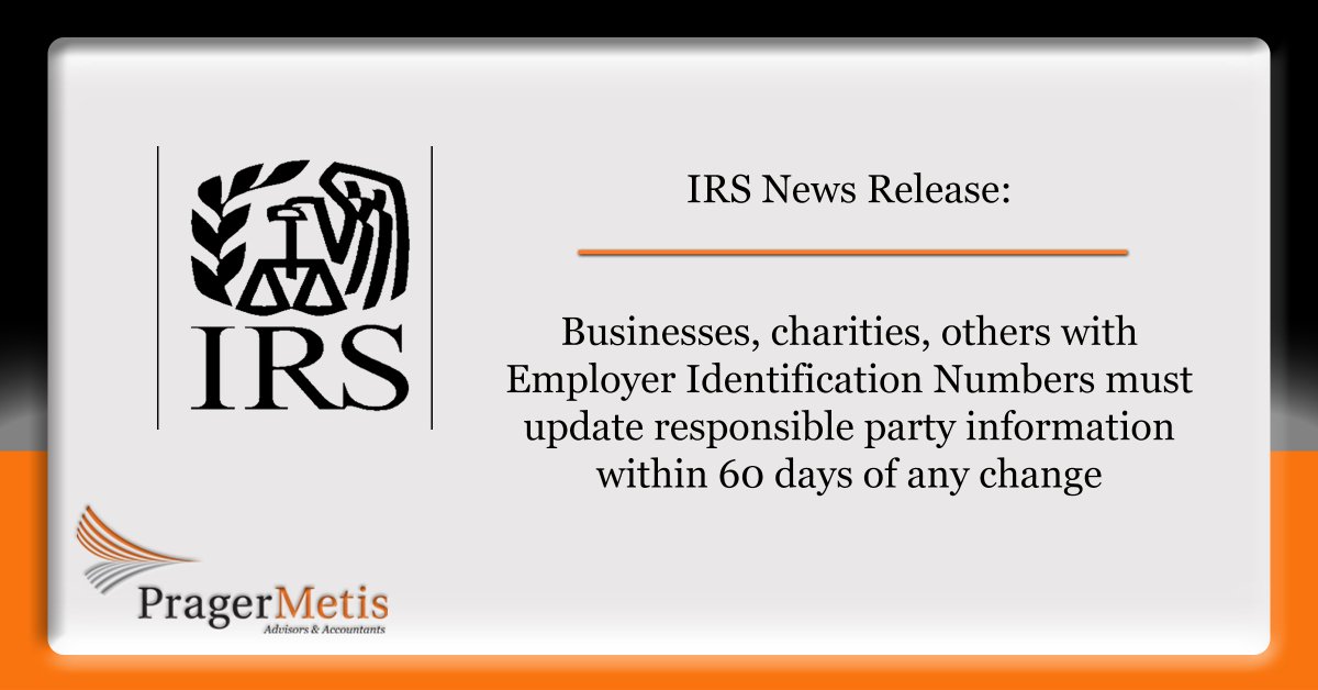 Calling it a key security issue, the IRS is urging entities w/EINs to update their applications if there has been a change in the responsible party or contact information.  Click here to read more:  bit.ly/3xlZQGK

#taxcontroversy #irstaxhelp #tax #IRS