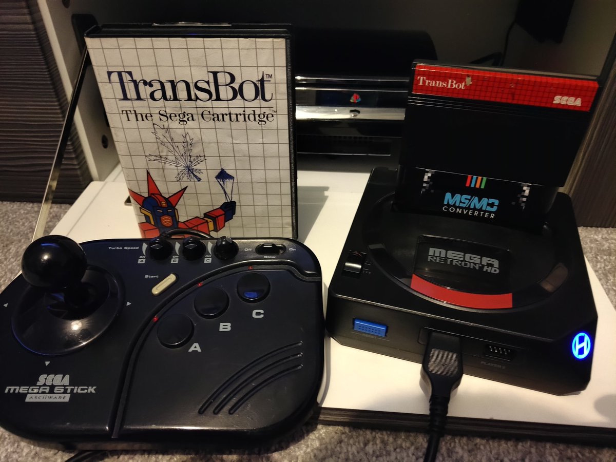 MrDJPea's tweet photo. Added some #SegaMegaStick and this has taken #Transbot from great to something I'm struggling to put down now!! #Sega #MasterSystem #RetronMD #Hyperkin #SteelPlay #RetroLine #BadGraffiti https://t.co/EnFyMdkG2C