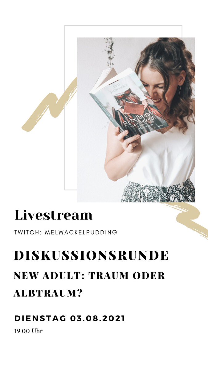 Morgen reden wir auf Twitch über New Adult Bücher und was wir an dem Genre lieben und hassen. Vielleicht möchte jemand vorbei schauen. ❤️ #BookTwitter #dikussionsrunde