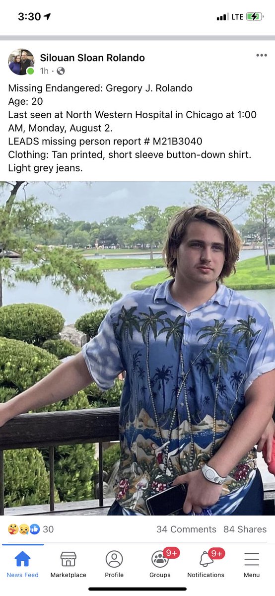 kiayando's tweet photo. My brother is officially reported missing. If anyone has any information at all about his location from lollapalooza yesterday please DM me or reach out to the 18th precinct in Chicago. https://t.co/tUlZUpc2WU