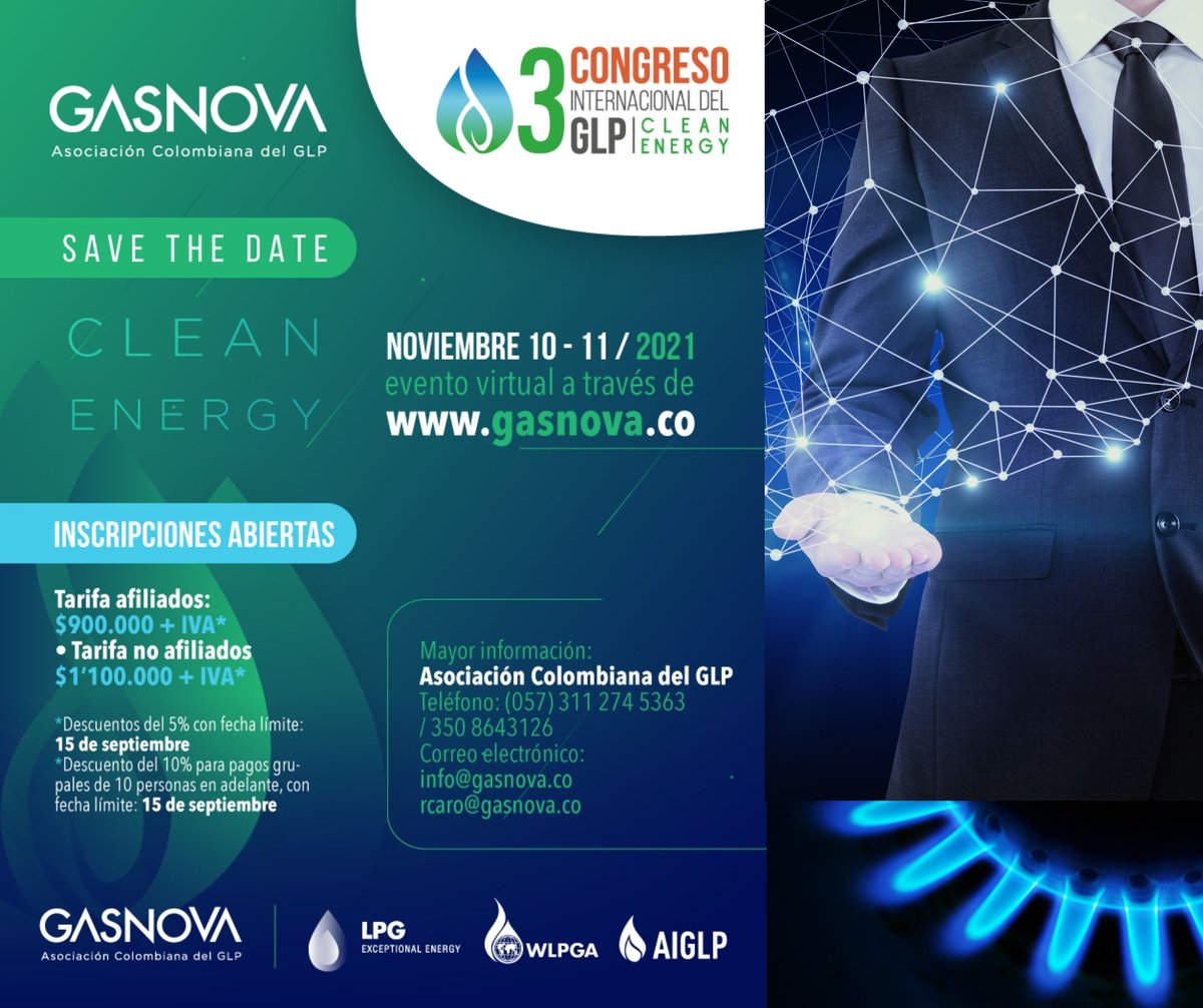Este año el #CongresoGLPGasnova - #CleanEnergy se realizará en una plataforma virtual. Participantes de todo el mundo podrán acceder a las conferencias y a los stands comerciales para conocer la oferta comercial @WorldLPGAssoc 👉  bit.ly/3hDk36t