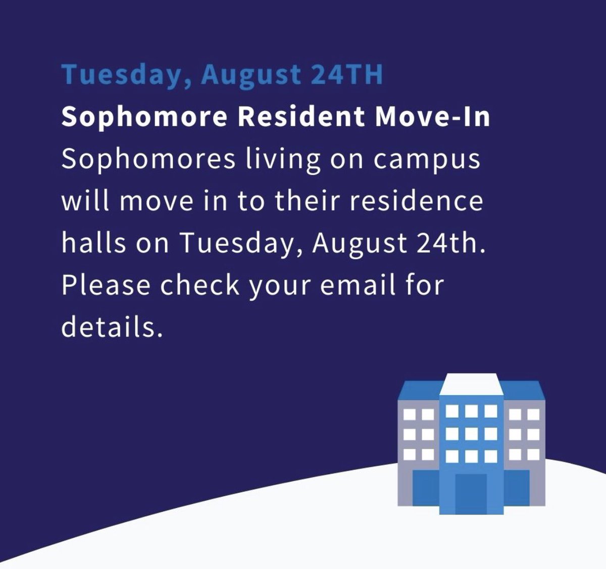 SCSUOrientation's tweet photo. Attention Sophomores!
Weโre so excited to have you back on campus and have a lot planned for you!
Mark your calendars and be on the lookout for more information ๐ฆ
#SCSUOwls #SophomoreStartUp https://t.co/SLhWkZPbDu