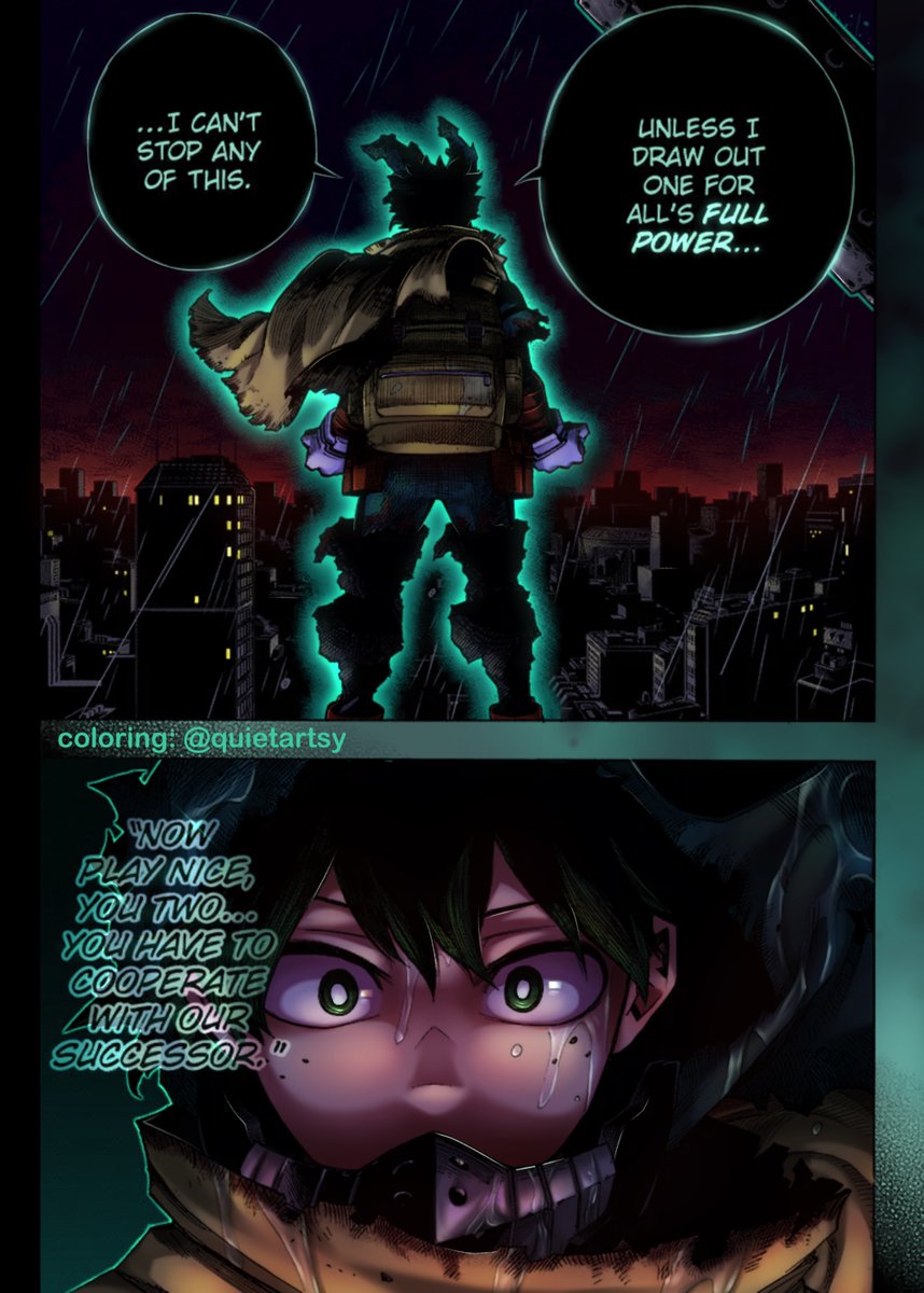 quietartsy's tweet photo. I saw this on the tl and remembered I never finished the full page.. Ended up making some changes, I’d like to think I’ve become a bit better with colors in these few months
#MHA #bnha #mha310 https://t.co/AUBEX56wTk