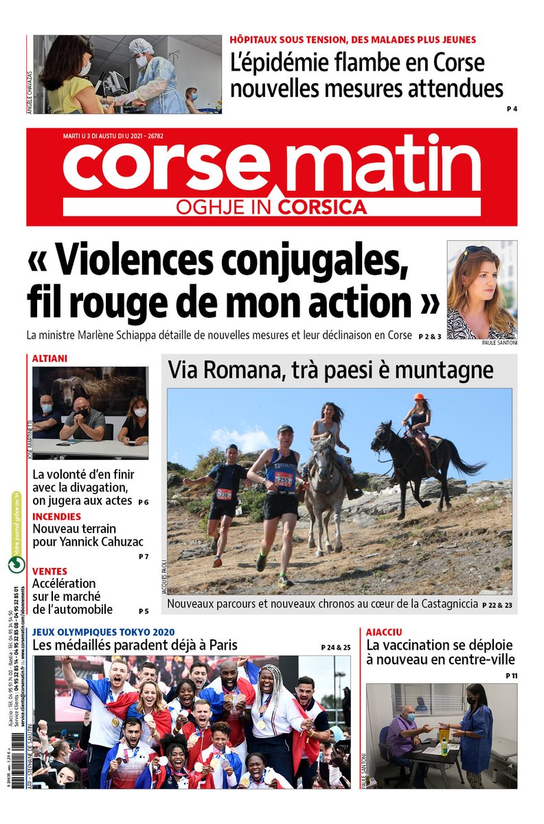 Corse_Matin's tweet photo. A la une demain https://t.co/5G2Q6hEXMy